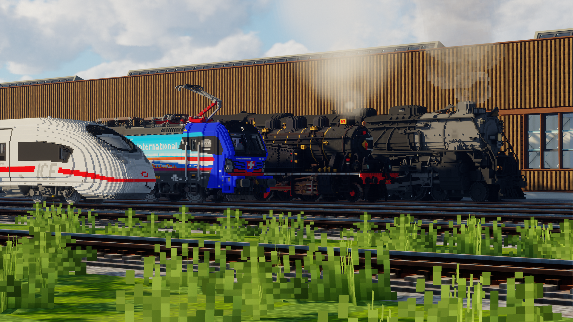 Voxel Trains - ICE, Vectron, locomotives à vapeur