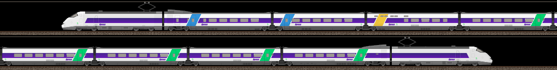 Rame E 414 / Tronçon TGV PSE